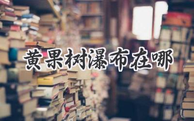 黄果树瀑布在哪