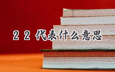 22代表什么意思
