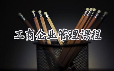 工商企业管理课程