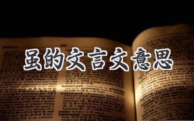 虽的文言文意思