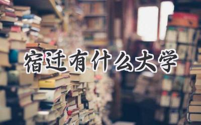 宿迁有什么大学