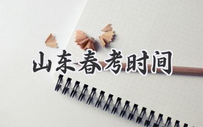 山东春考时间