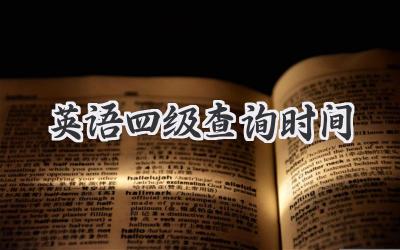 英语四级查询时间