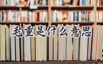 毛重是什么意思