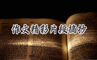 作文精彩片段摘抄