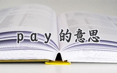 pay的意思