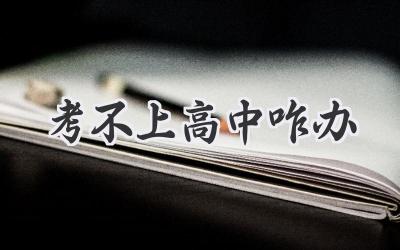 考不上高中咋办