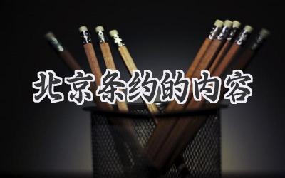 北京条约的内容