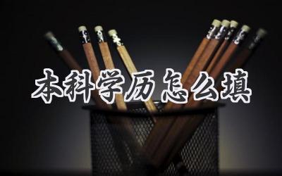 本科学历怎么填