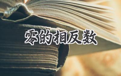 零的相反数