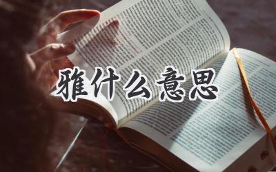 雅什么意思