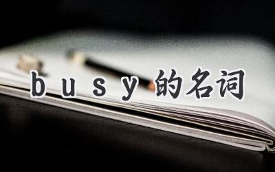 busy的名词