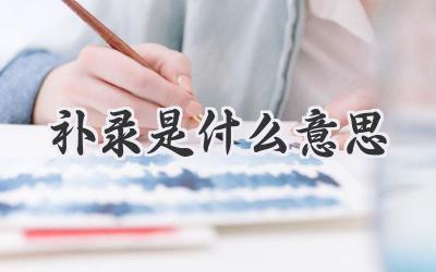 补录是什么意思