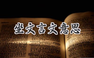 坐文言文意思