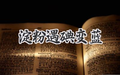 淀粉遇碘变蓝
