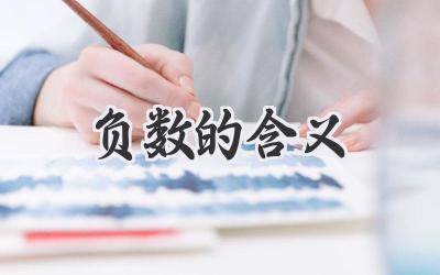 负数的含义
