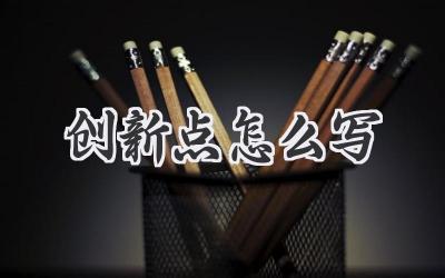 创新点怎么写