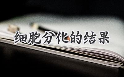 细胞分化的结果