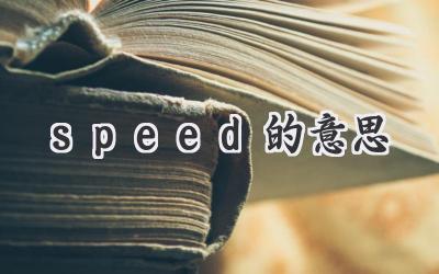 speed的意思