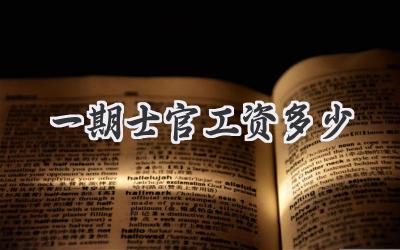 一期士官工资多少