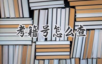 考籍号怎么查