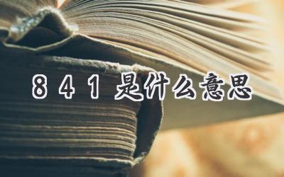 841是什么意思