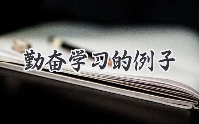 勤奋学习的例子