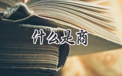 什么是商