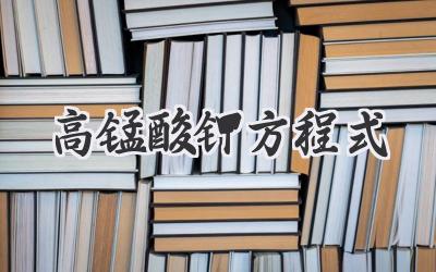 高锰酸钾方程式