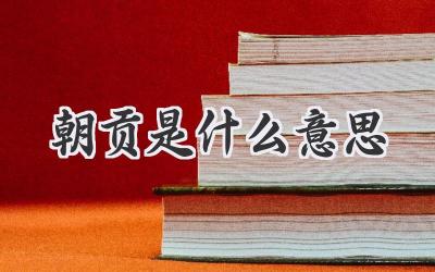 朝贡是什么意思