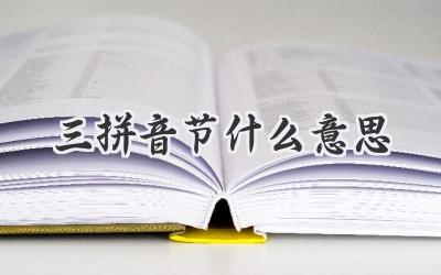 三拼音节什么意思