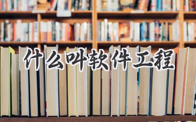 什么叫软件工程