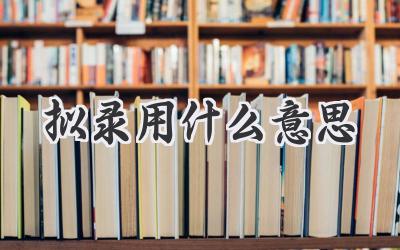 拟录用什么意思