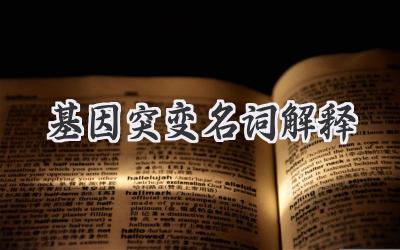 基因突变名词解释
