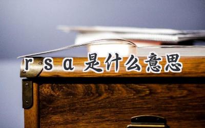 rsa是什么意思