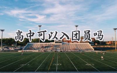 高中可以入团员吗
