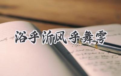 浴乎沂风乎舞雩