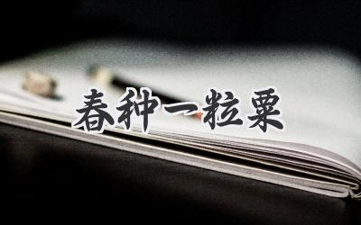 春种一粒粟