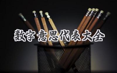 数字意思代表大全