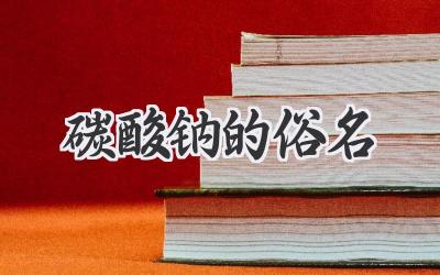 碳酸钠的俗名