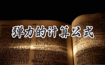 弹力的计算公式