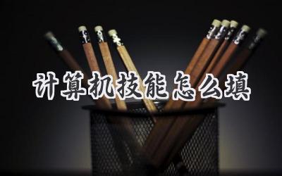 计算机技能怎么填