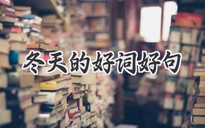 冬天的好词好句