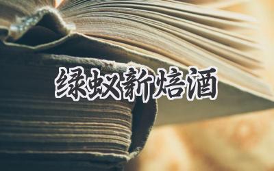 绿蚁新焙酒