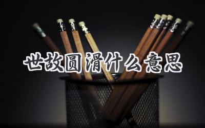 世故圆滑什么意思