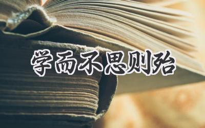 学而不思则殆
