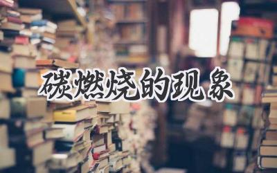 碳燃烧的现象