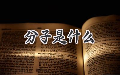 分子是什么
