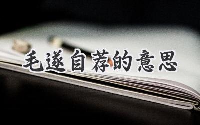 毛遂自荐的意思