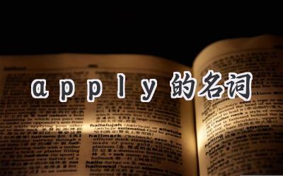 apply的名词